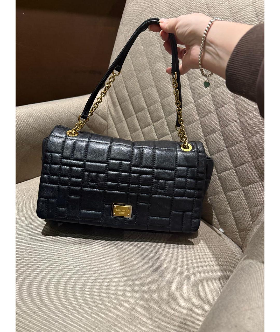 DOLCE&GABBANA Черная кожаная сумка через плечо, фото 2