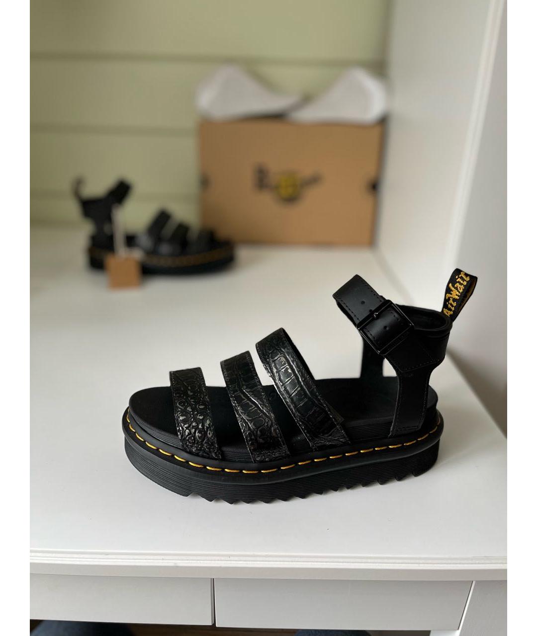 DR. MARTENS Черные кожаные сандалии, фото 2