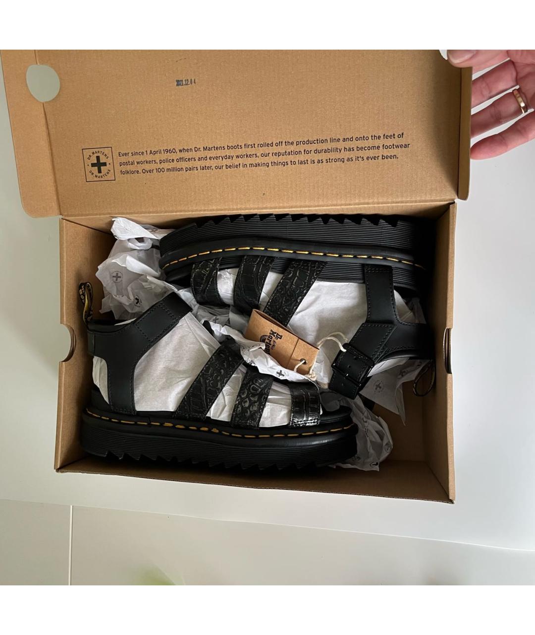 DR. MARTENS Черные кожаные сандалии, фото 3