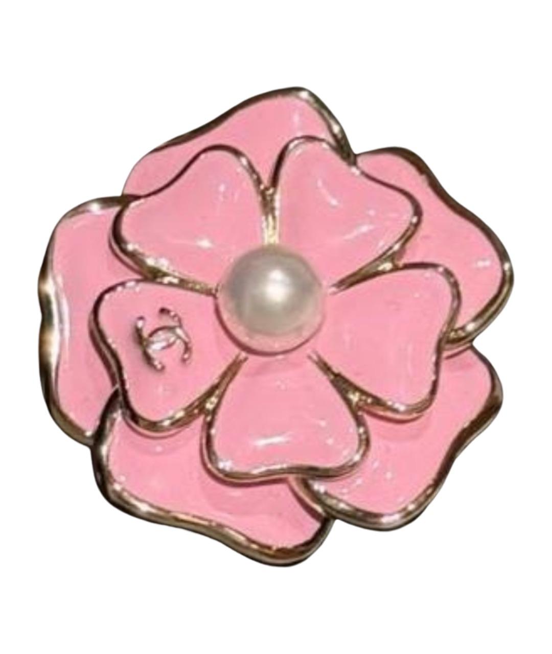 CHANEL Розовая металлическая булавка / брошь, фото 1