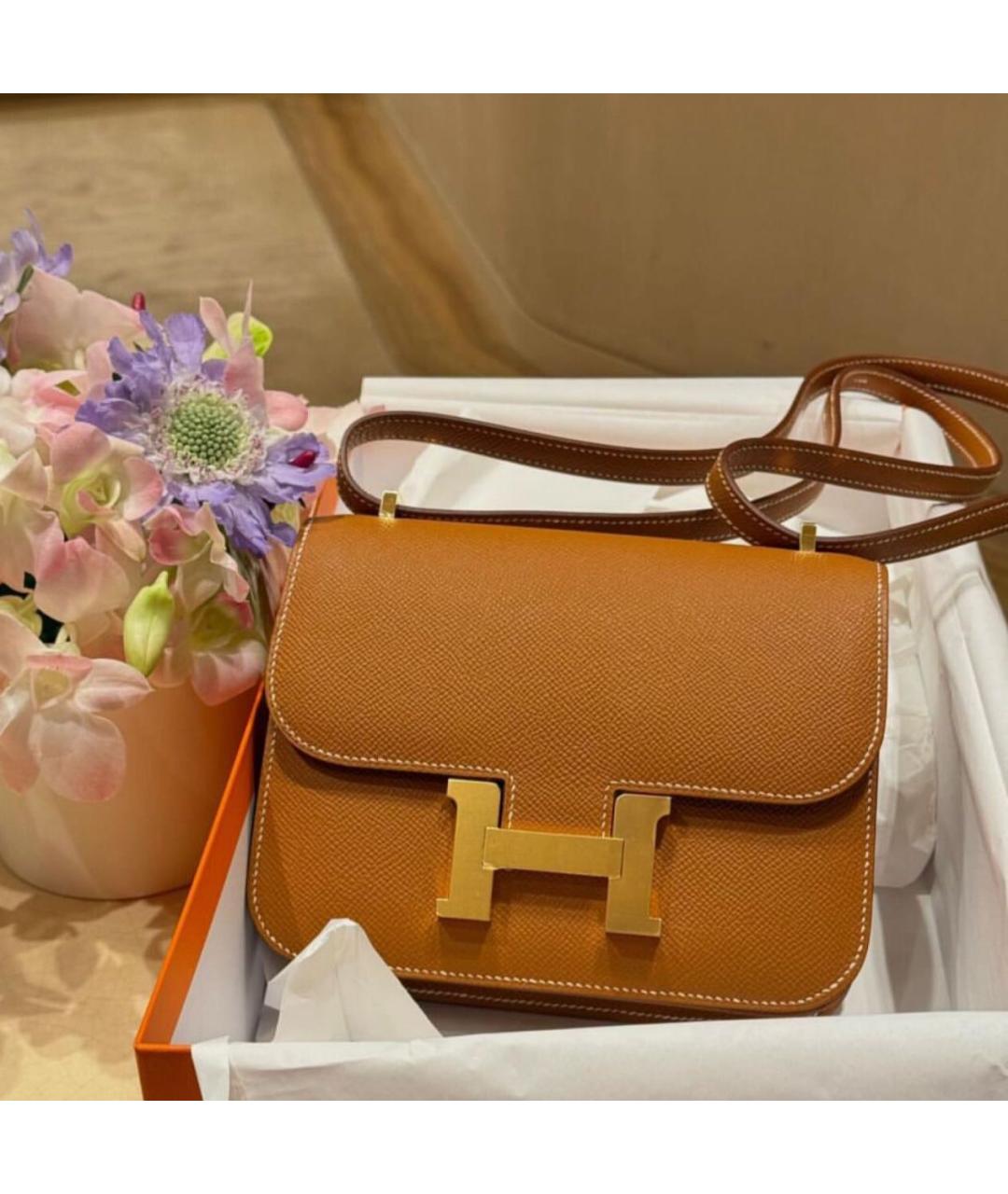 HERMES Коричневая кожаная сумка через плечо, фото 3