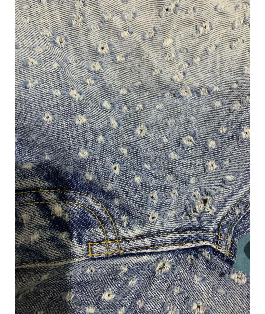 BALENCIAGA Голубые хлопковые прямые джинсы, фото 6