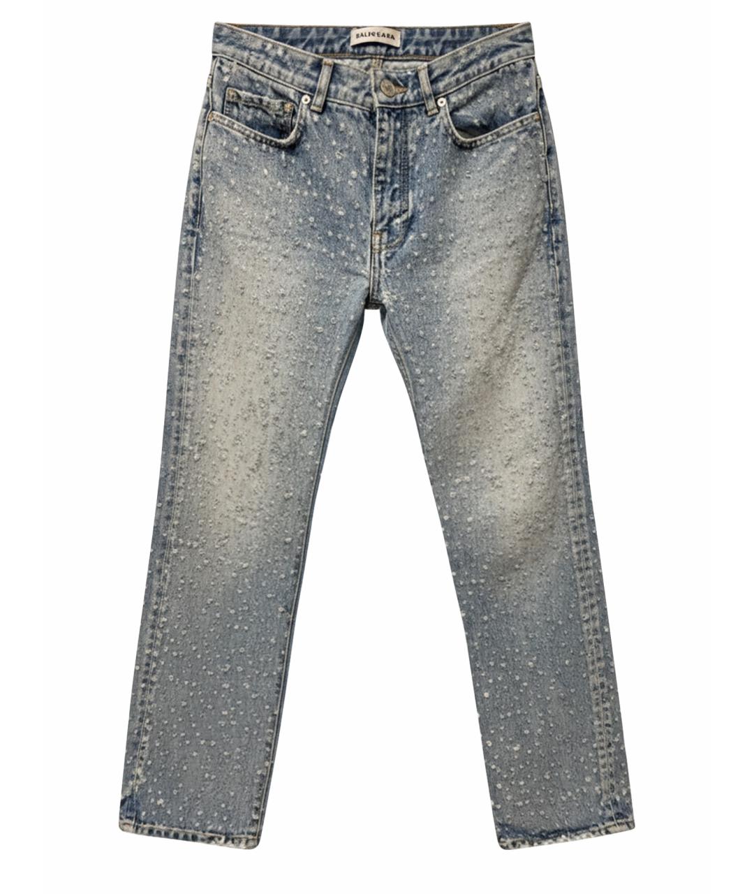 BALENCIAGA Голубые хлопковые прямые джинсы, фото 9