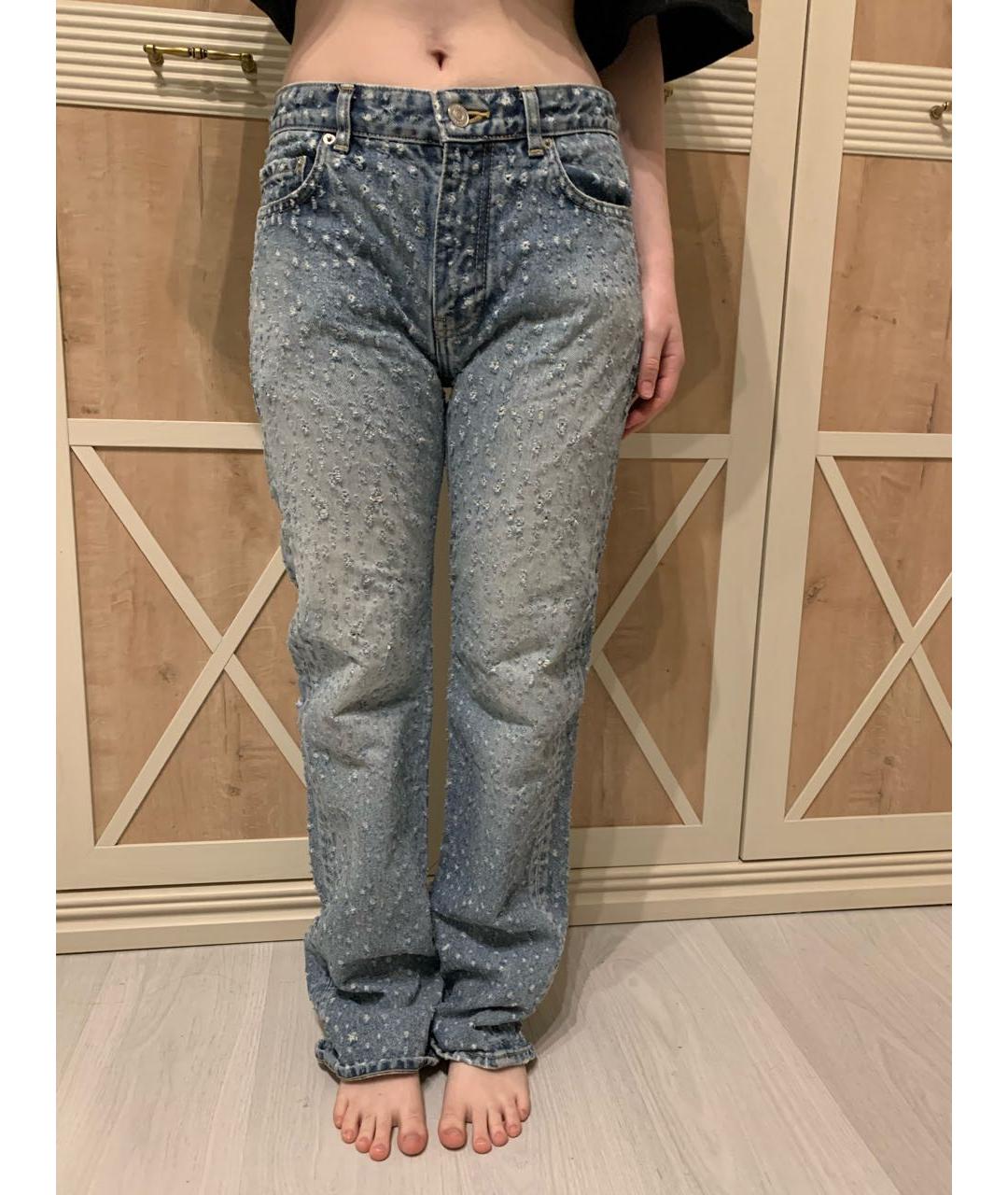 BALENCIAGA Голубые хлопковые прямые джинсы, фото 5