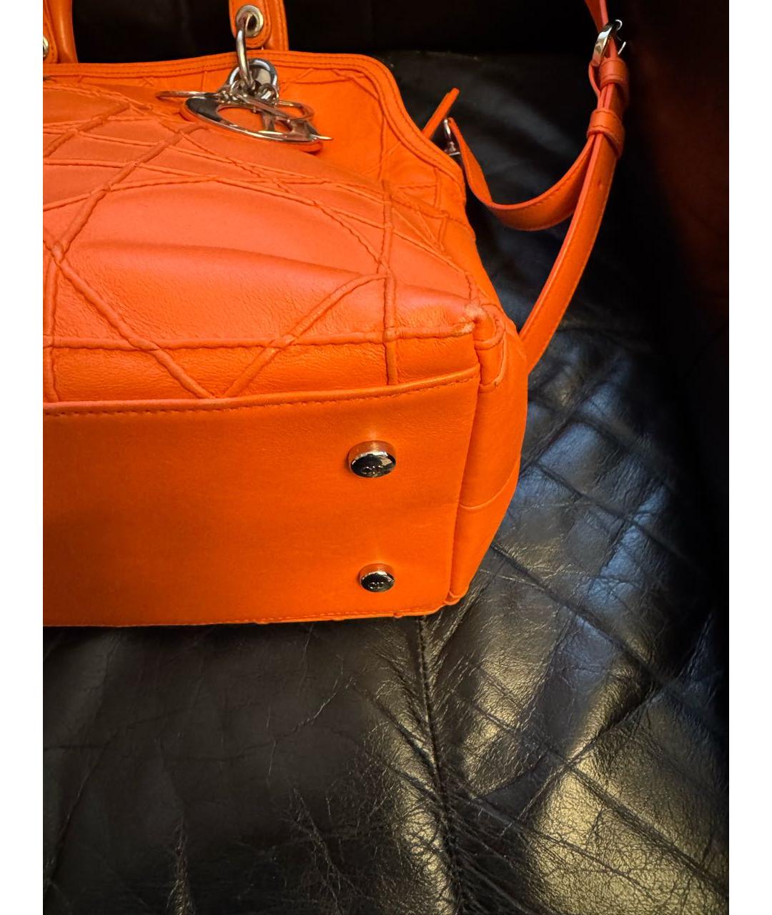 CHRISTIAN DIOR Оранжевая кожаная сумка через плечо, фото 6