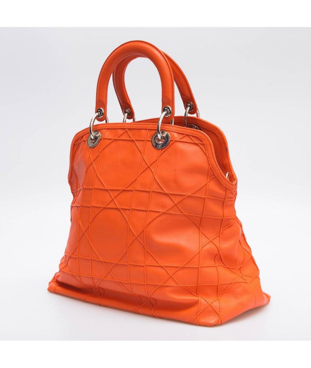 CHRISTIAN DIOR Оранжевая кожаная сумка через плечо, фото 3