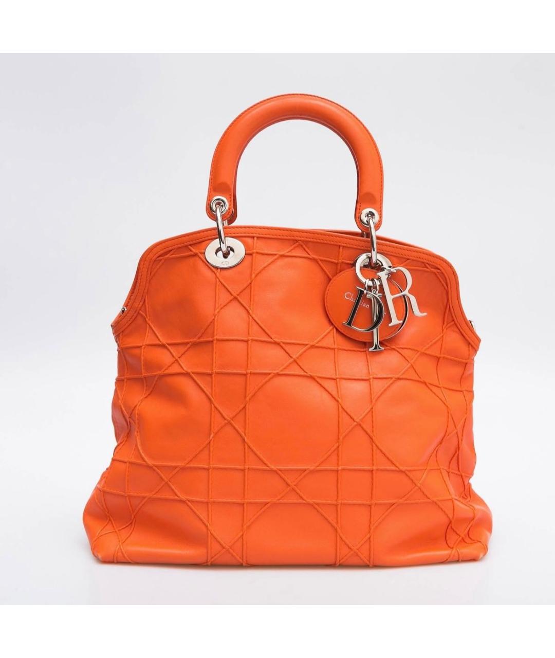 CHRISTIAN DIOR Оранжевая кожаная сумка через плечо, фото 9