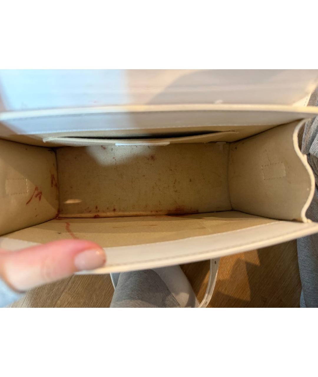 JACQUEMUS Белая кожаная сумка тоут, фото 4