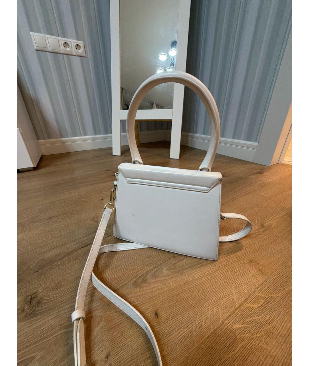 JACQUEMUS Белая кожаная сумка тоут, фото 3