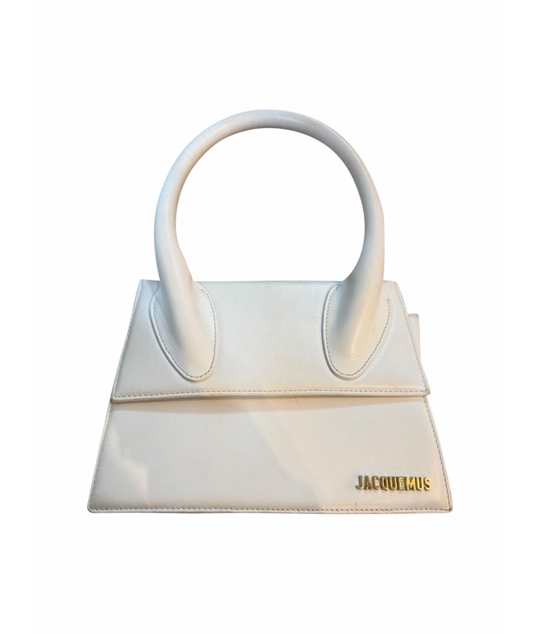 JACQUEMUS Белая кожаная сумка тоут, фото 1