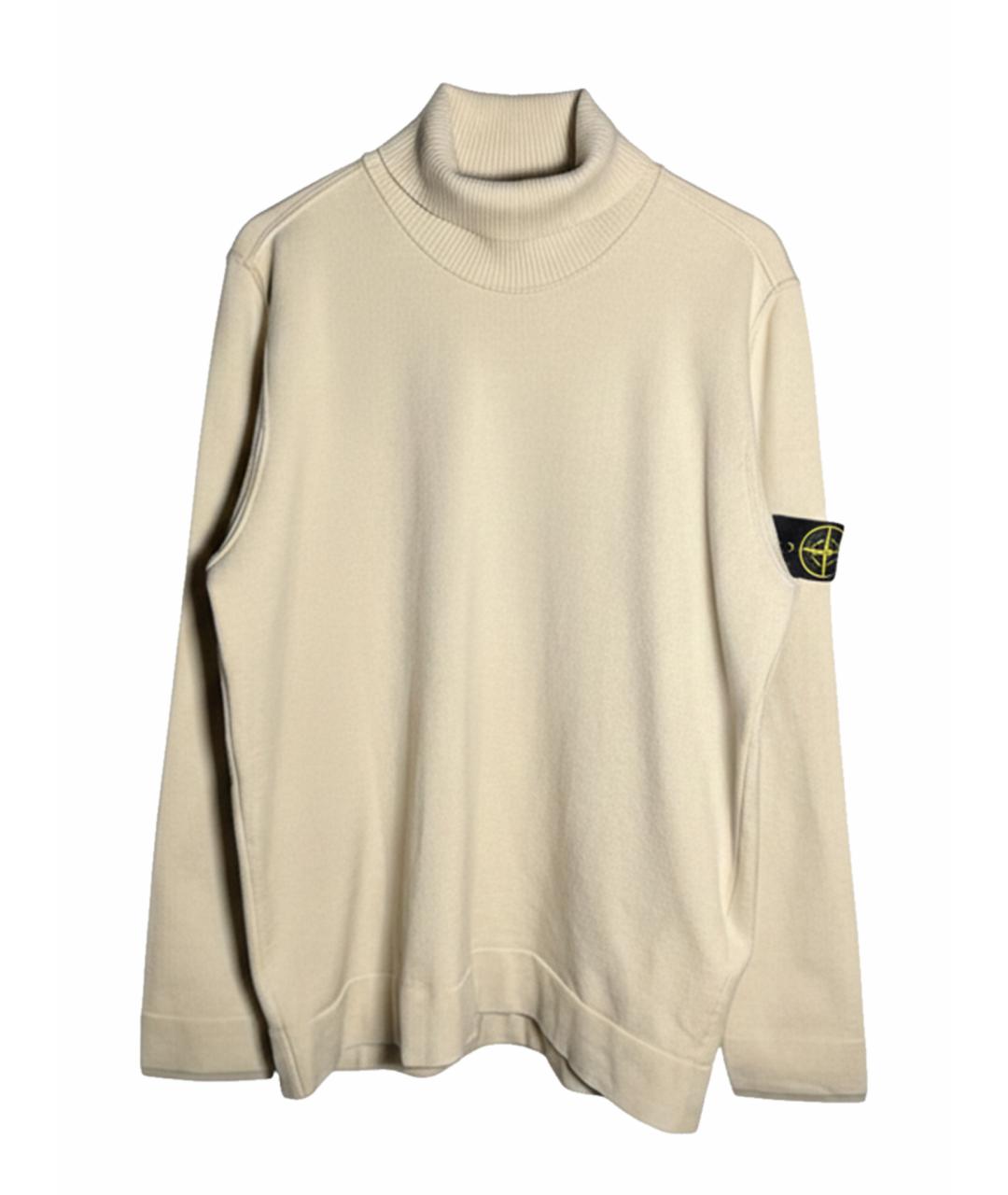 STONE ISLAND Бежевая шерстяная водолазка, фото 1