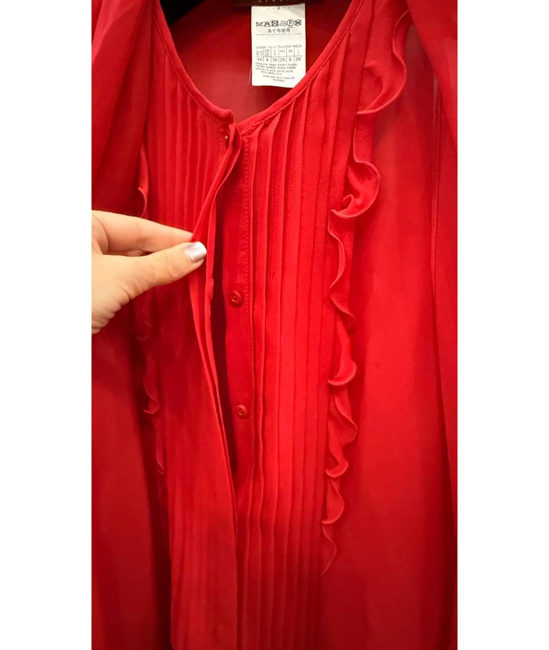 MAX MARA STUDIO Красная шелковая рубашка, фото 6