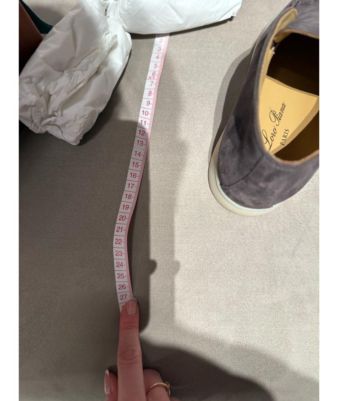 LORO PIANA Серые замшевые лоферы, фото 4