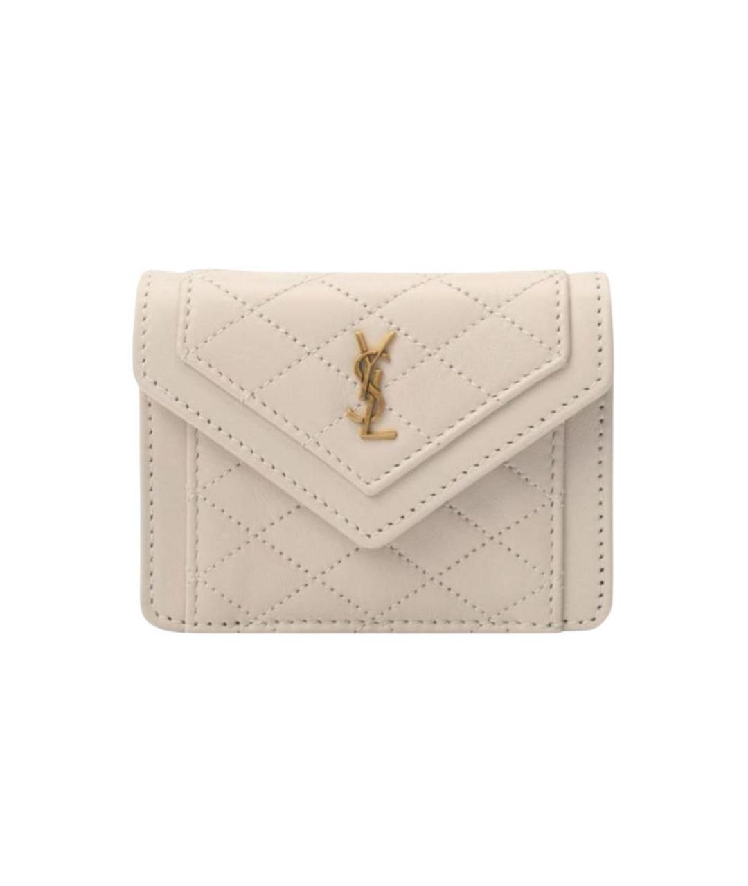 SAINT LAURENT Белая кожаная сумка через плечо, фото 6