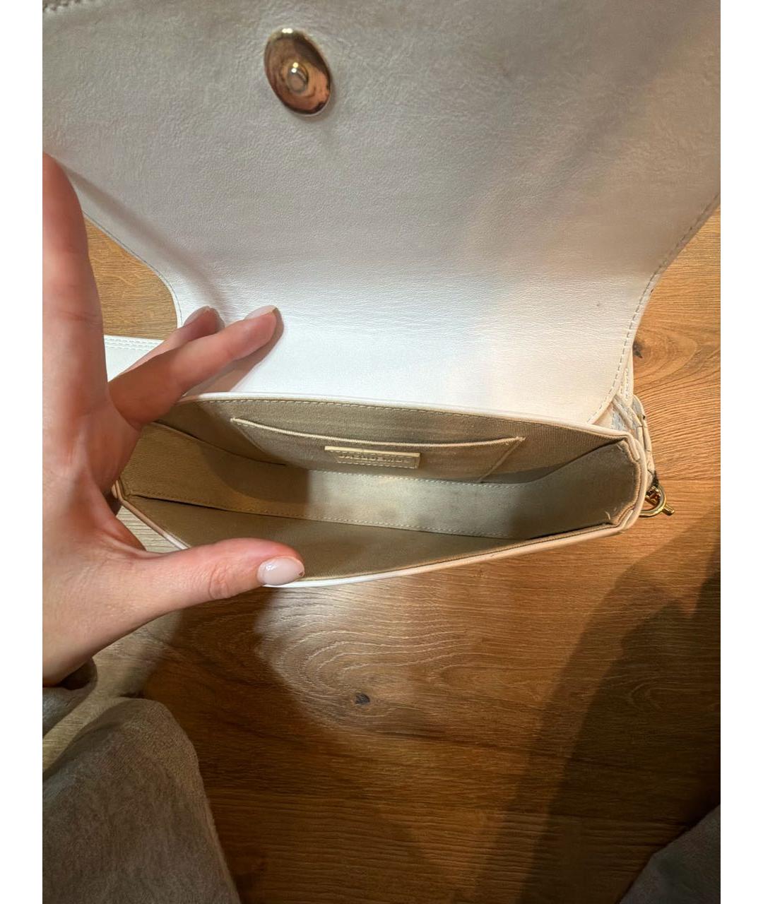 JACQUEMUS Белая кожаная сумка через плечо, фото 4