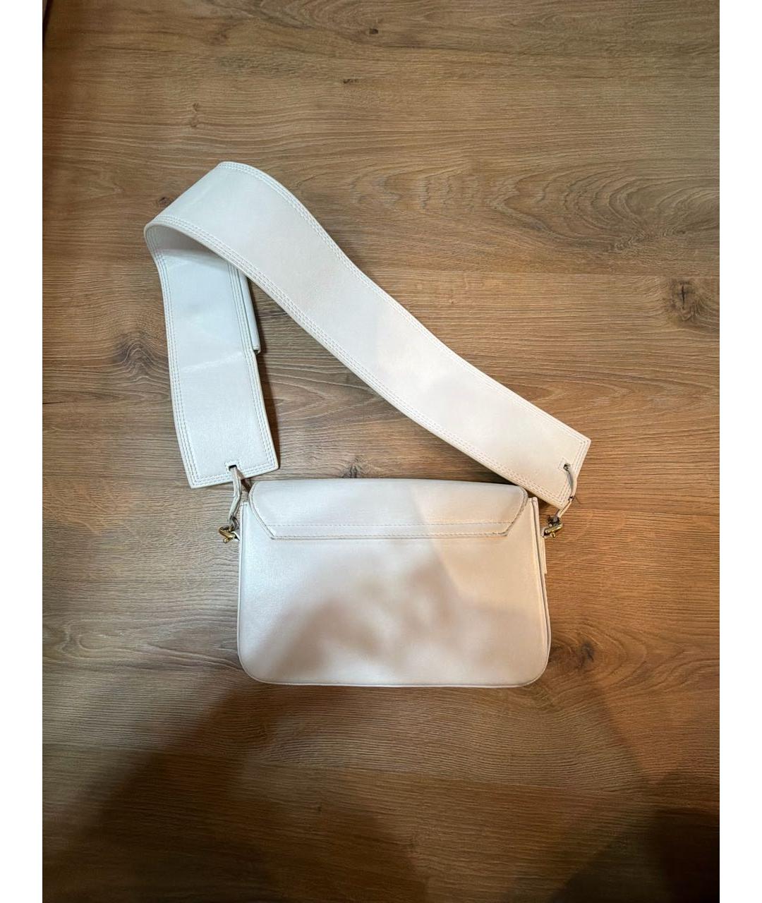 JACQUEMUS Белая кожаная сумка через плечо, фото 2