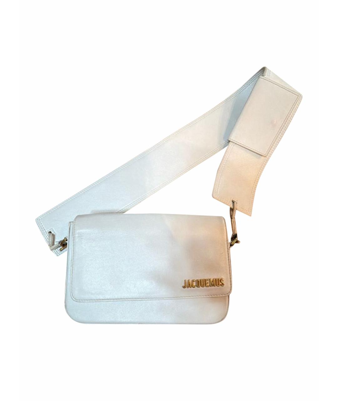 JACQUEMUS Белая кожаная сумка через плечо, фото 1