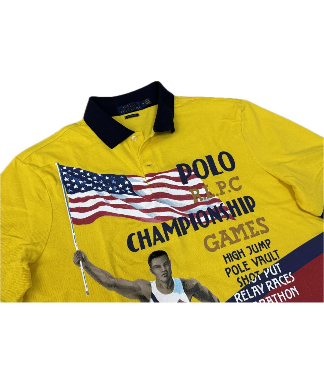 POLO RALPH LAUREN Желтое хлопковое поло с коротким рукавом, фото 4