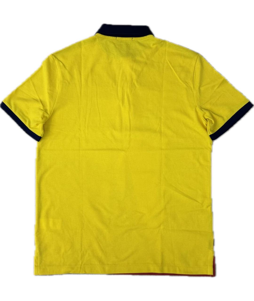 POLO RALPH LAUREN Желтое хлопковое поло с коротким рукавом, фото 2