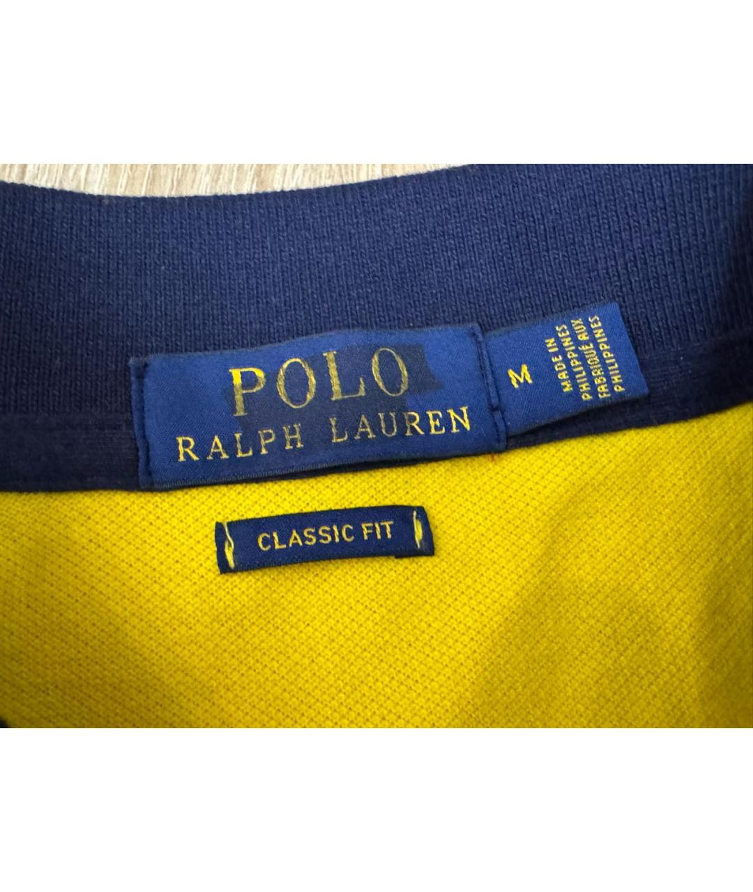 POLO RALPH LAUREN Желтое хлопковое поло с коротким рукавом, фото 3