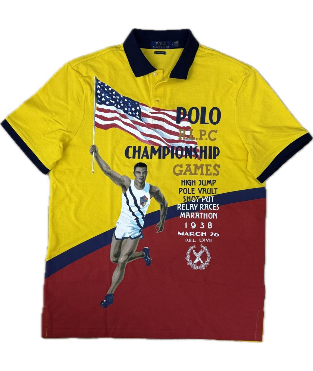 POLO RALPH LAUREN Желтое хлопковое поло с коротким рукавом, фото 6