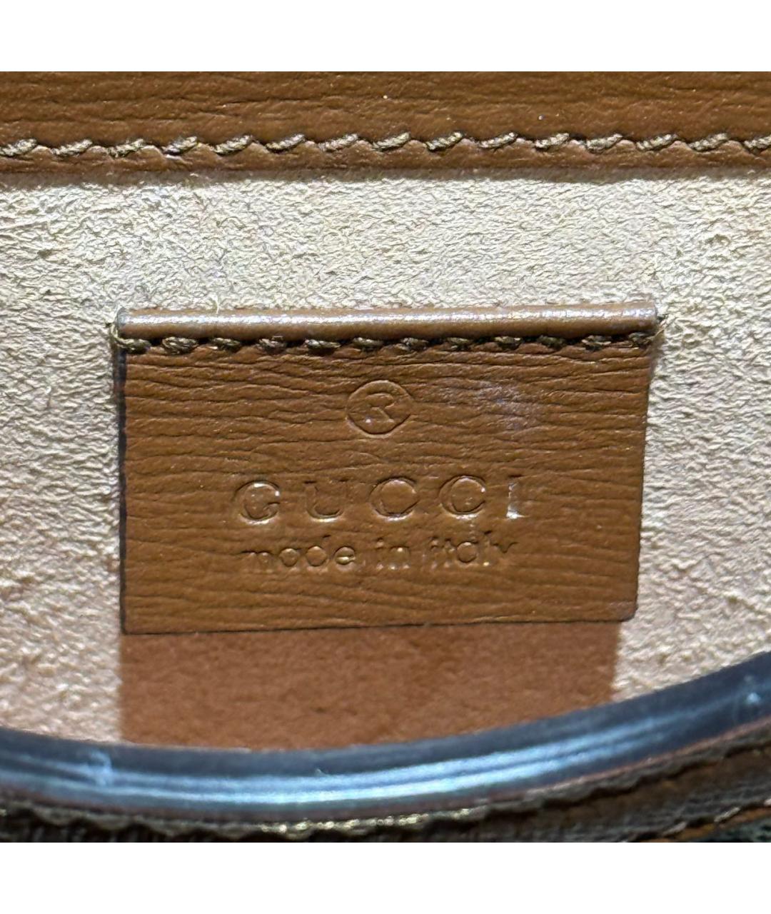 GUCCI Коричневая кожаная сумка через плечо, фото 8