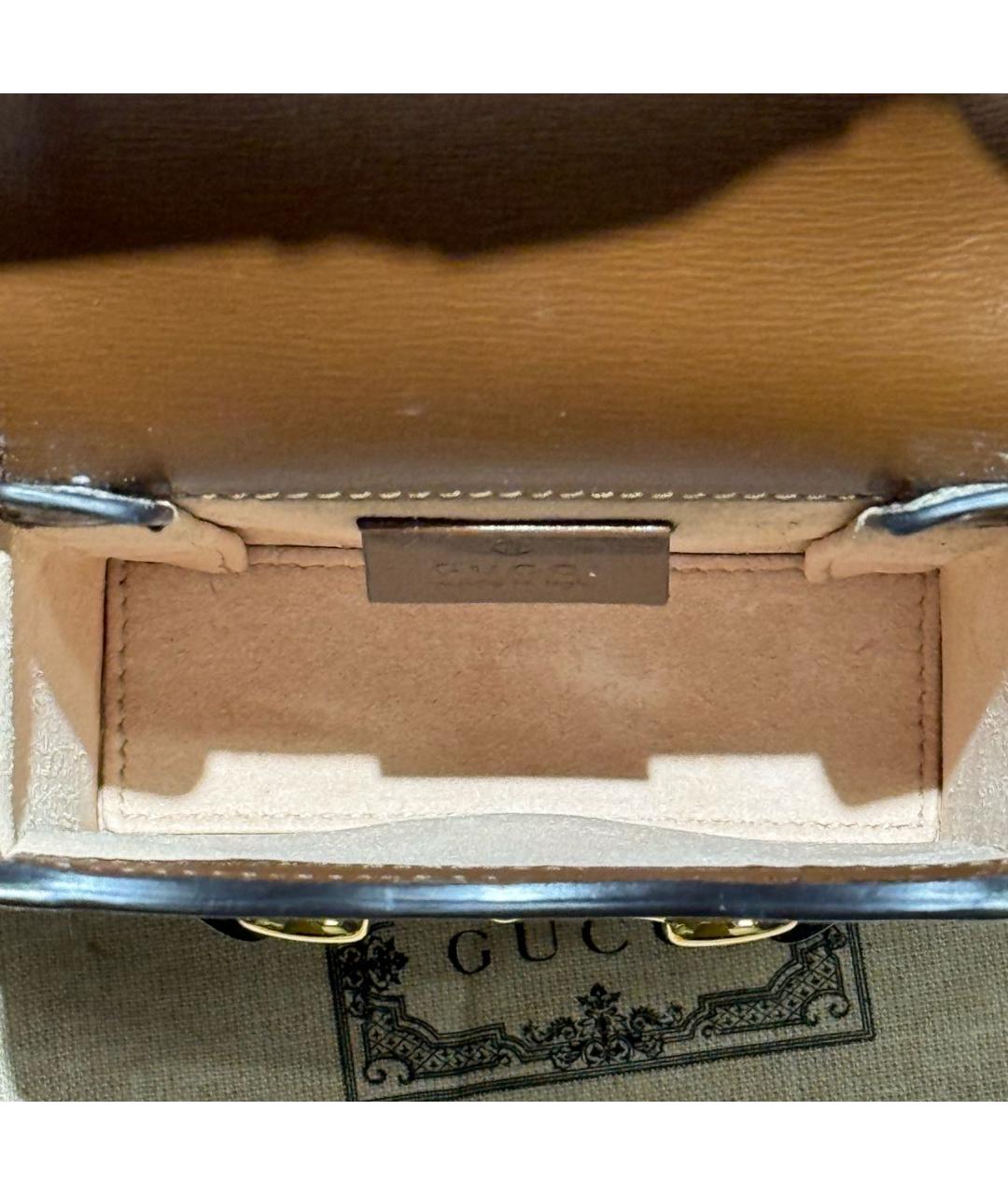GUCCI Коричневая кожаная сумка через плечо, фото 7