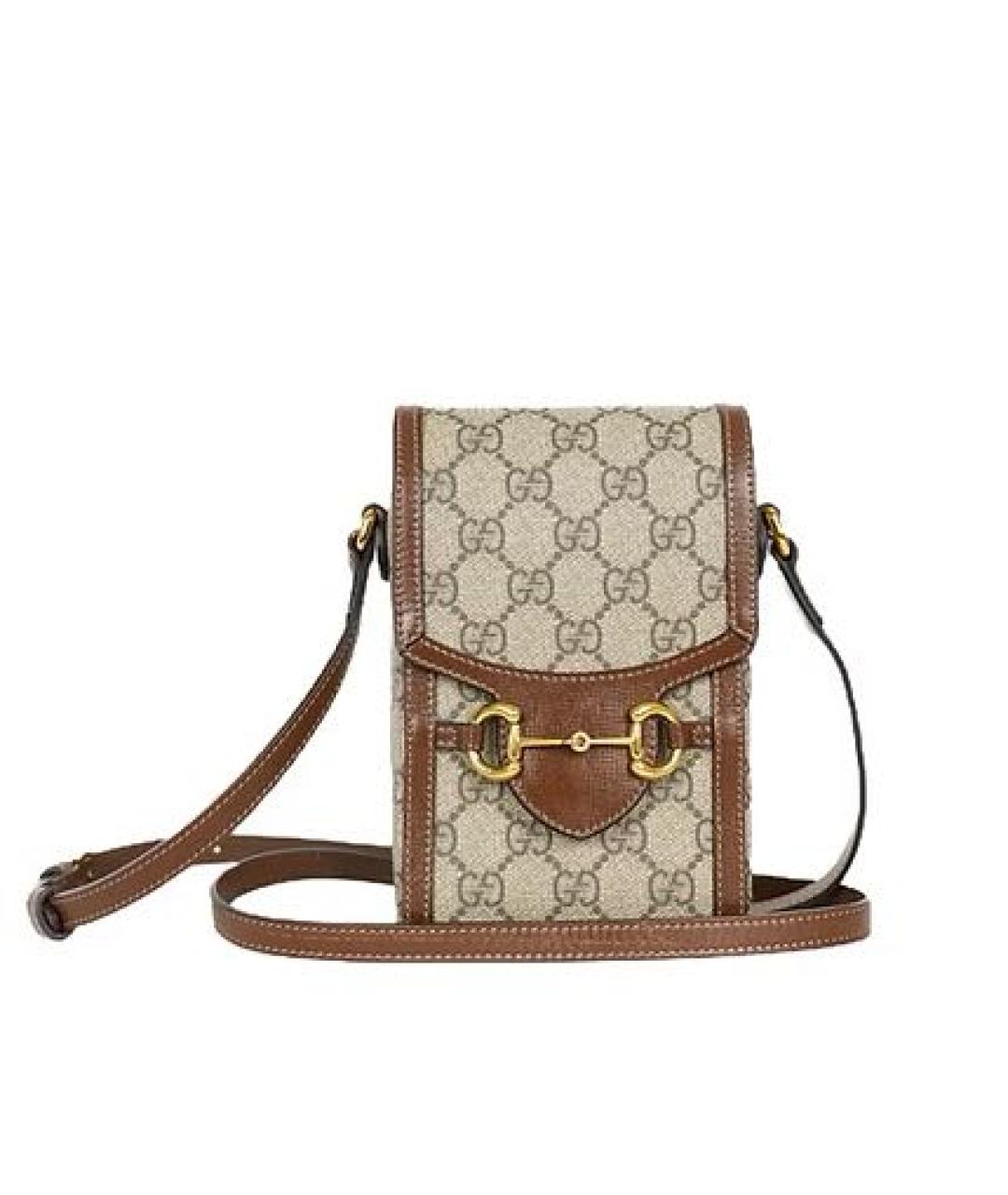 GUCCI Коричневая кожаная сумка через плечо, фото 9