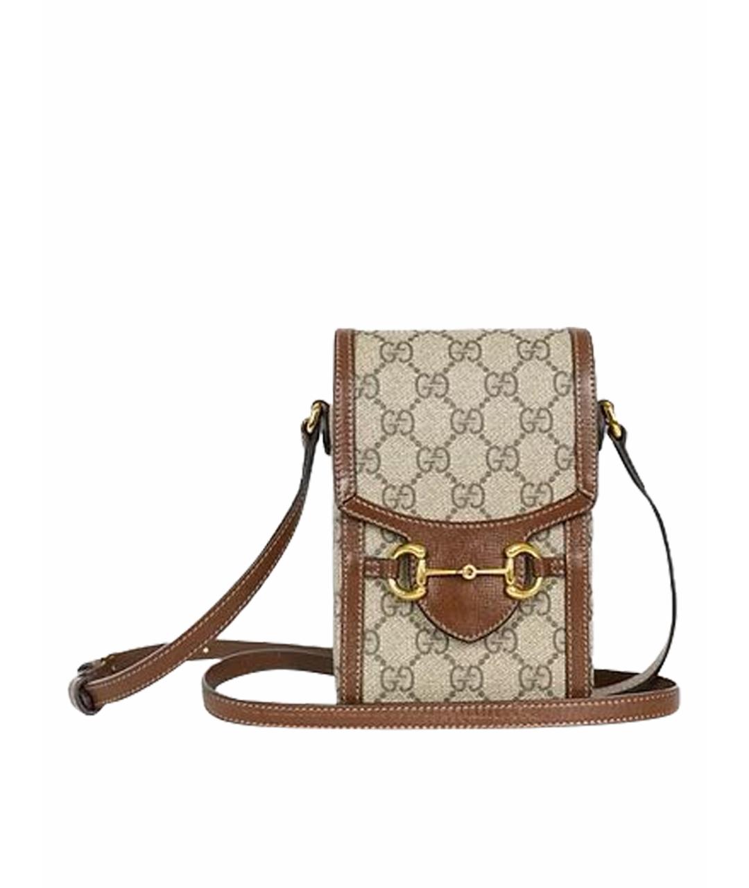 GUCCI Коричневая кожаная сумка через плечо, фото 1