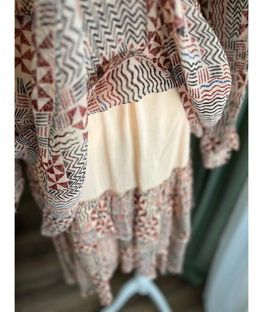 BA&SH Бежевое вискозное коктейльное платье, фото 6