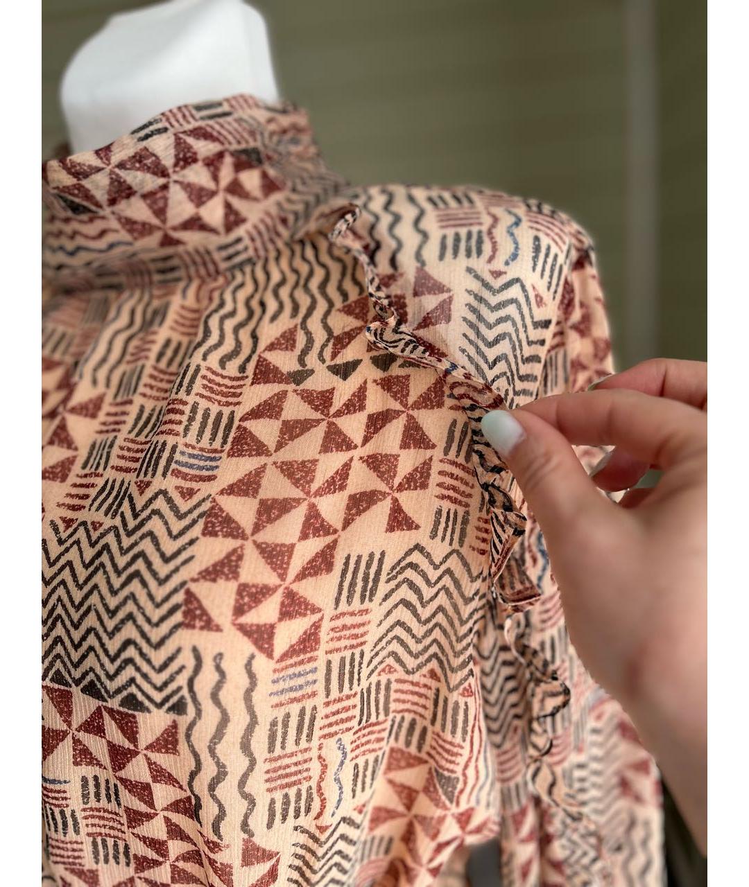 BA&SH Бежевое вискозное коктейльное платье, фото 5