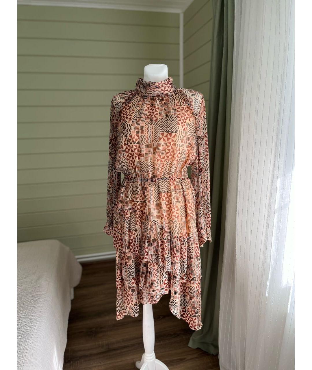 BA&SH Бежевое вискозное коктейльное платье, фото 9