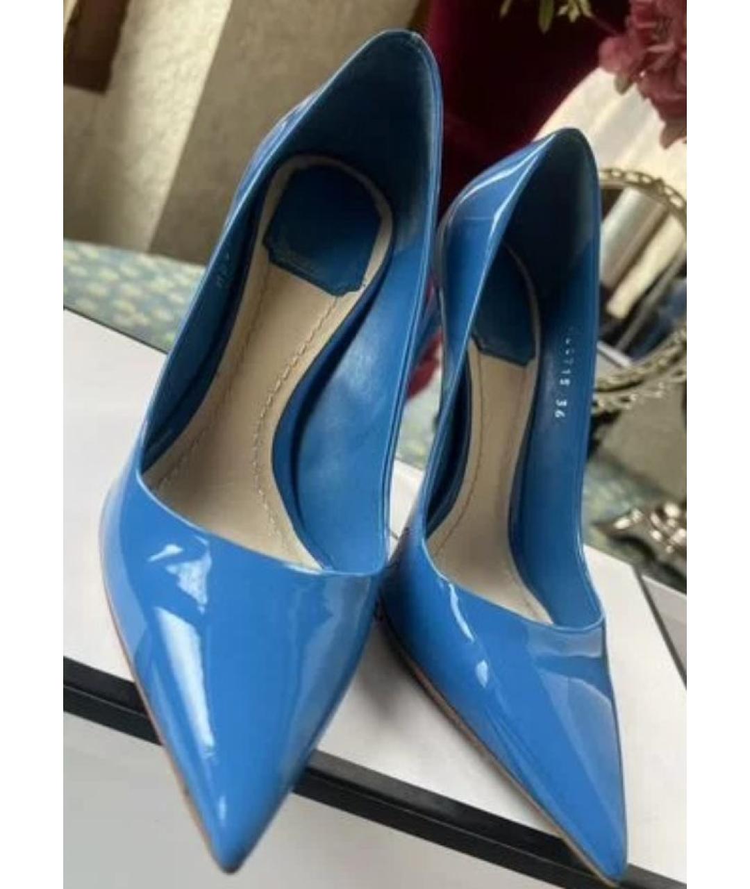 CHRISTIAN DIOR Синие кожаные туфли, фото 6