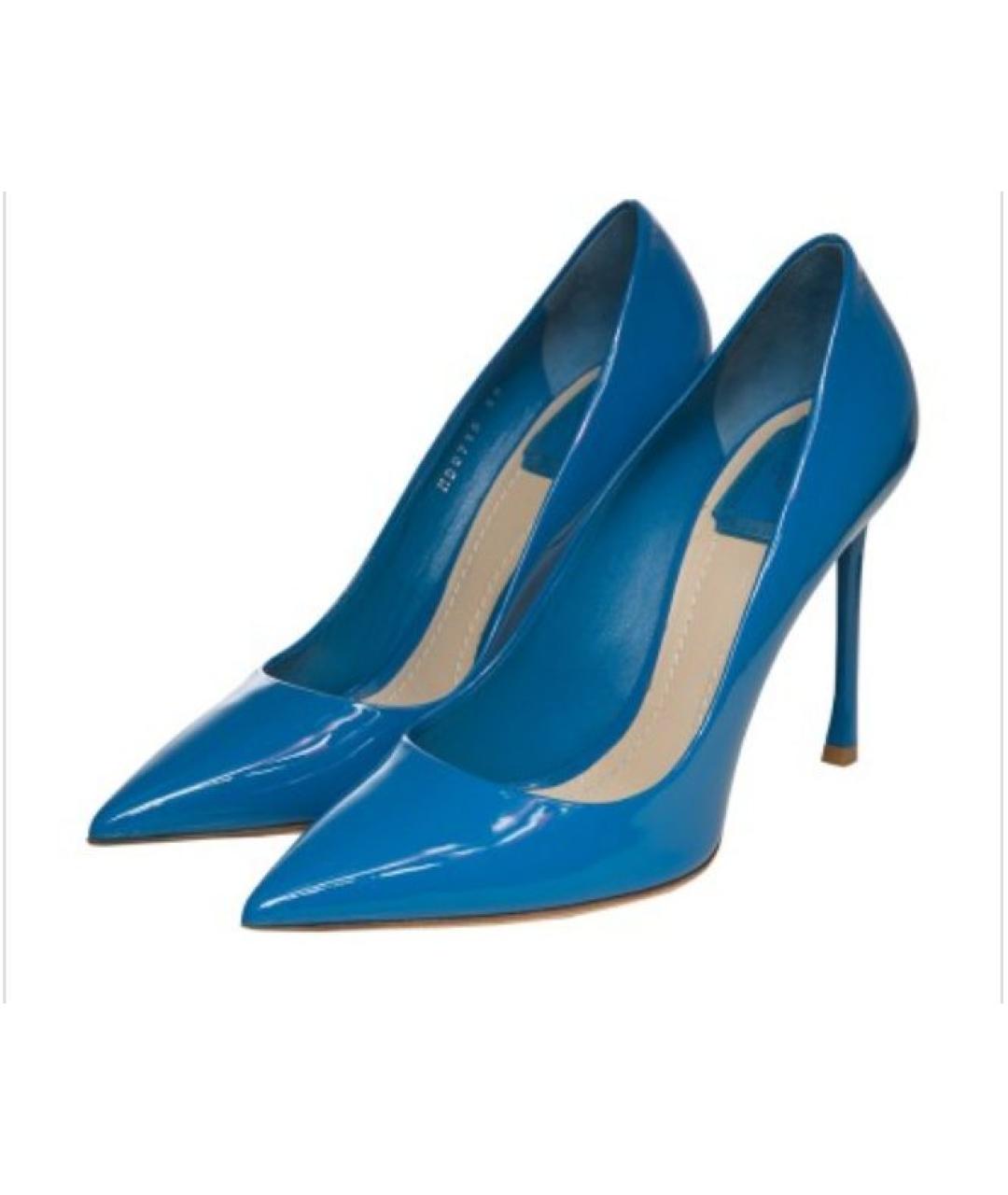 CHRISTIAN DIOR Синие кожаные туфли, фото 4