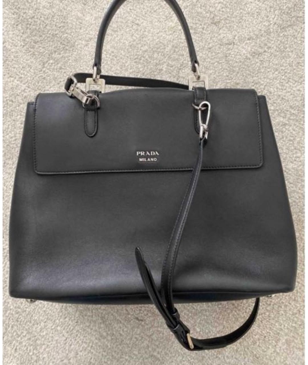 PRADA Черная кожаная сумка тоут, фото 2