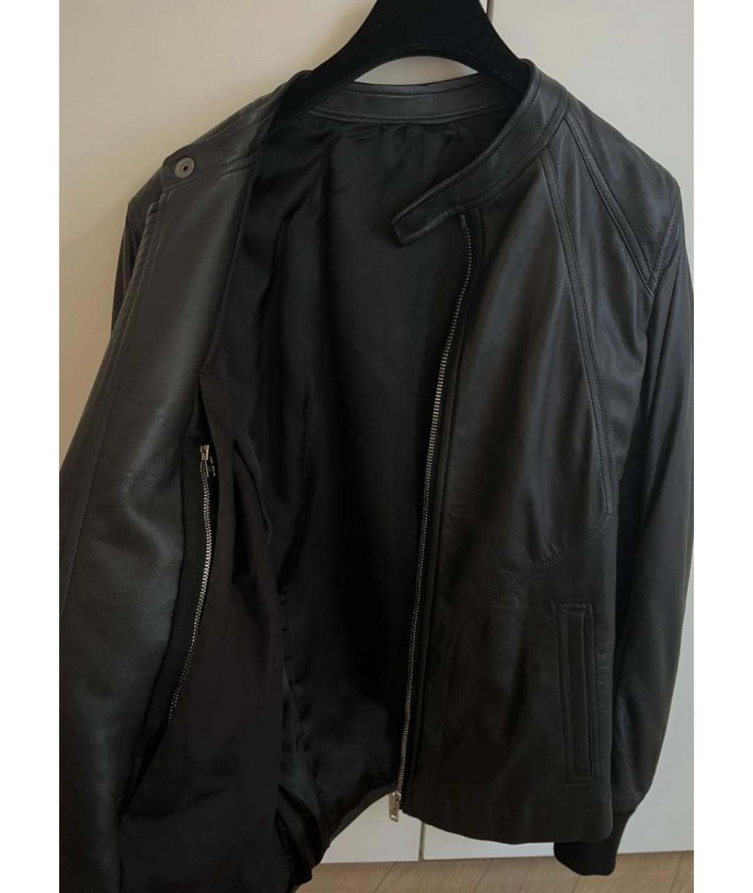 RICK OWENS Черная кожаная куртка, фото 4