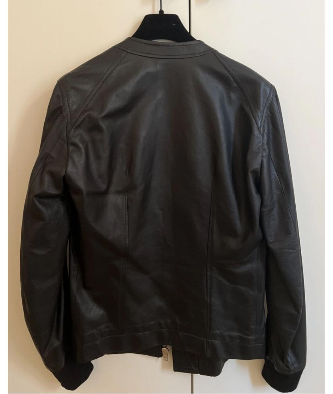 RICK OWENS Черная кожаная куртка, фото 2