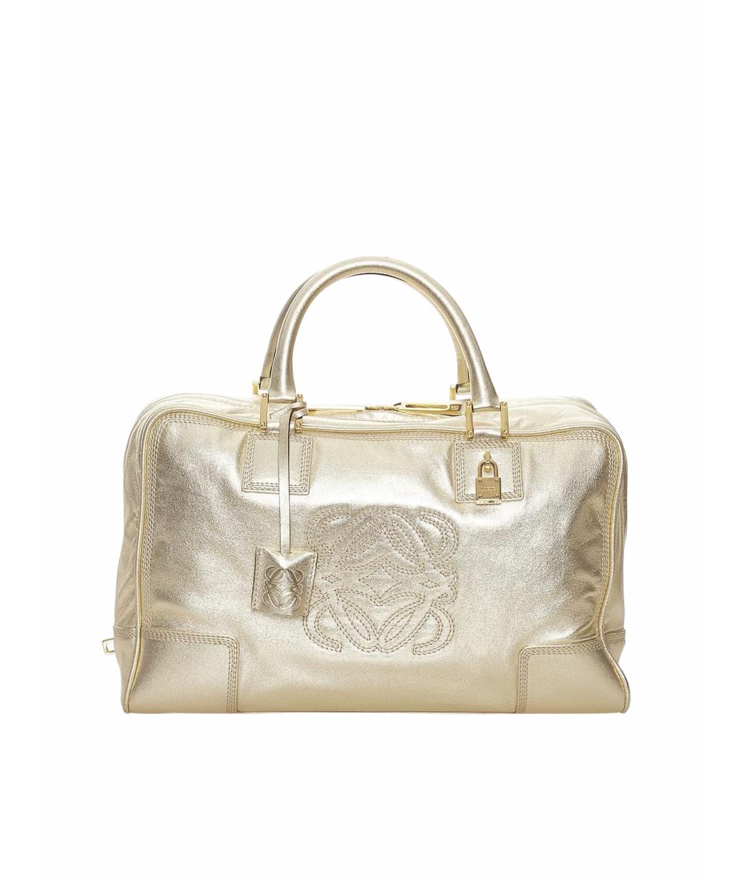 LOEWE Золотая кожаная сумка с короткими ручками, фото 1