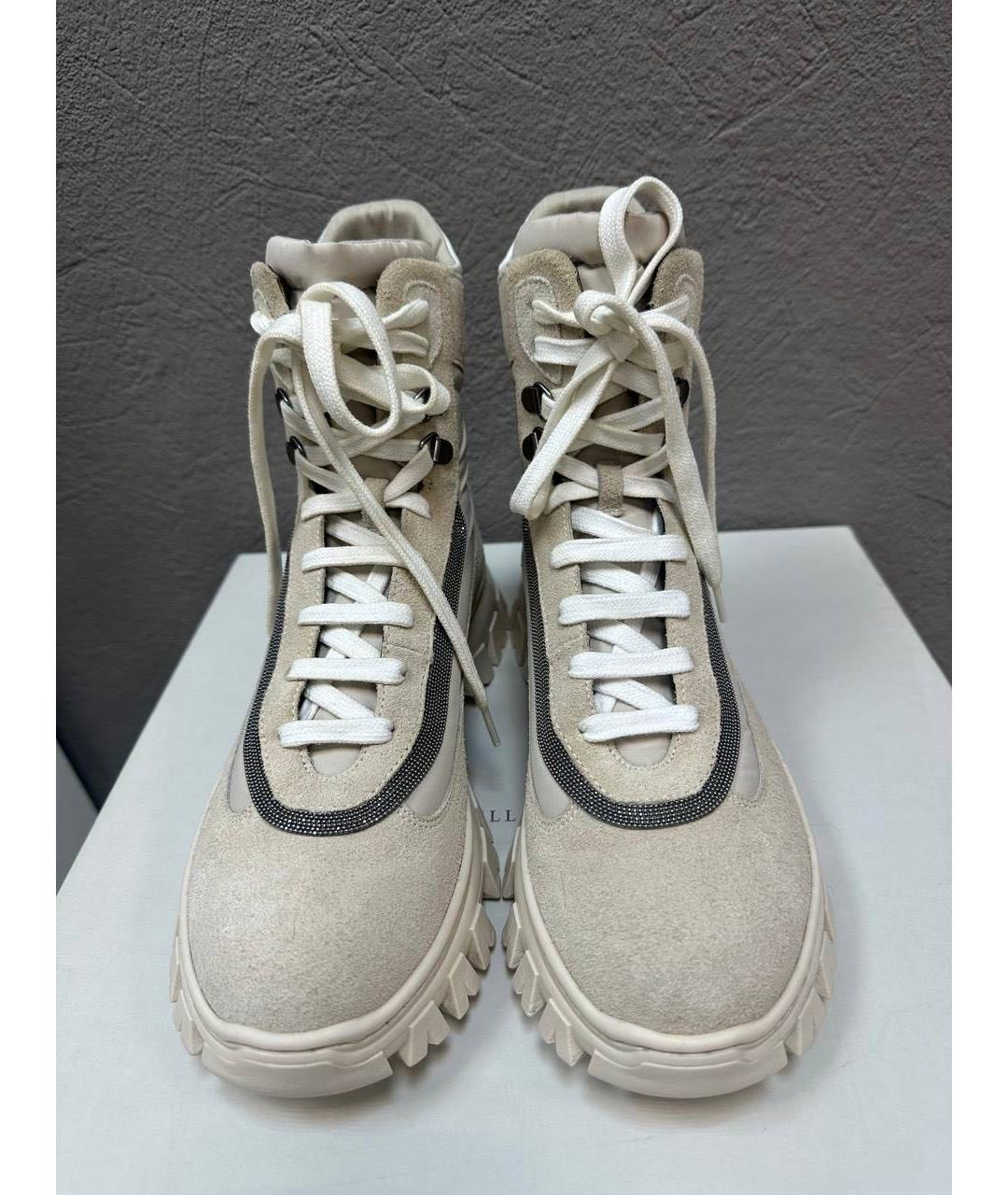 BRUNELLO CUCINELLI Серые замшевые ботинки, фото 4