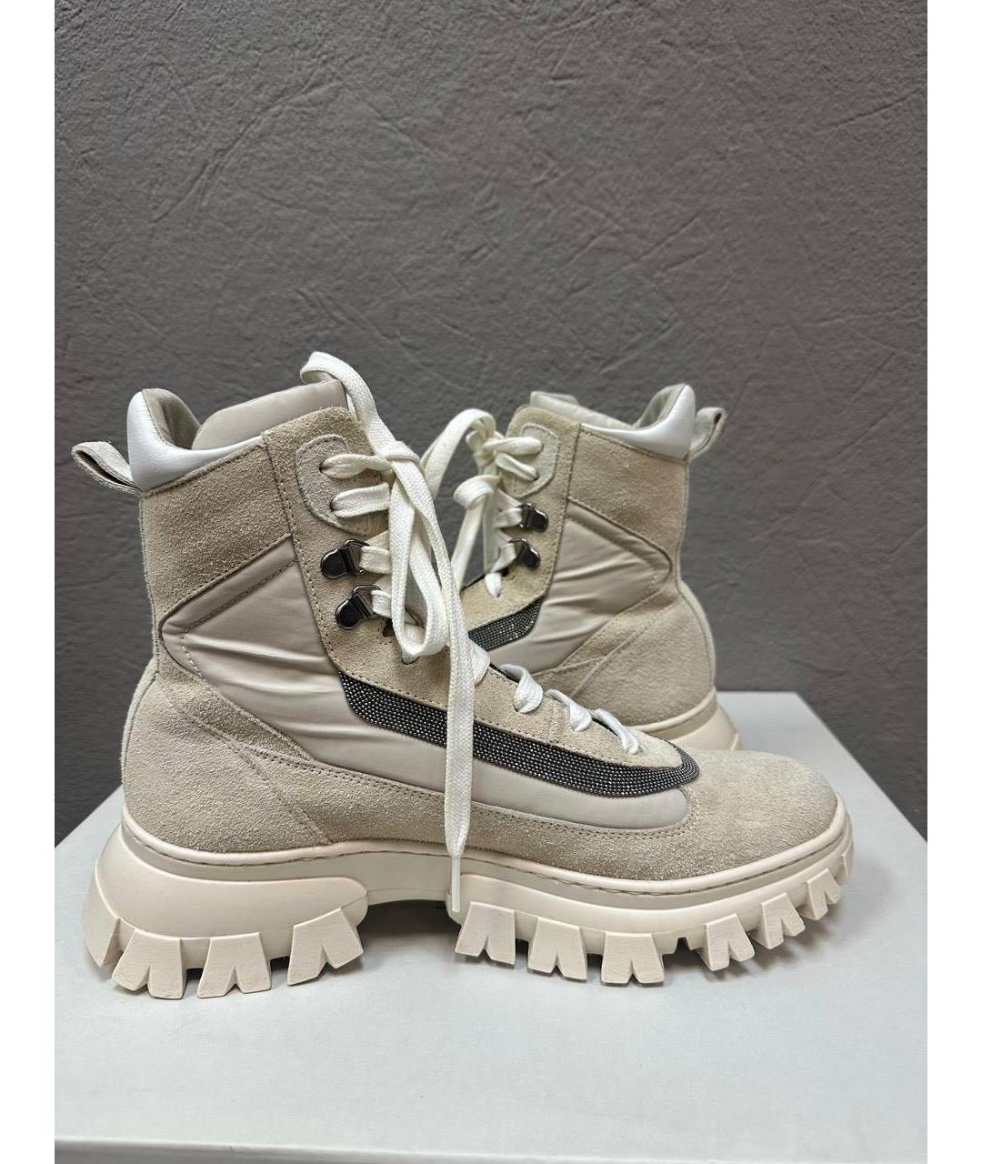 BRUNELLO CUCINELLI Серые замшевые ботинки, фото 3