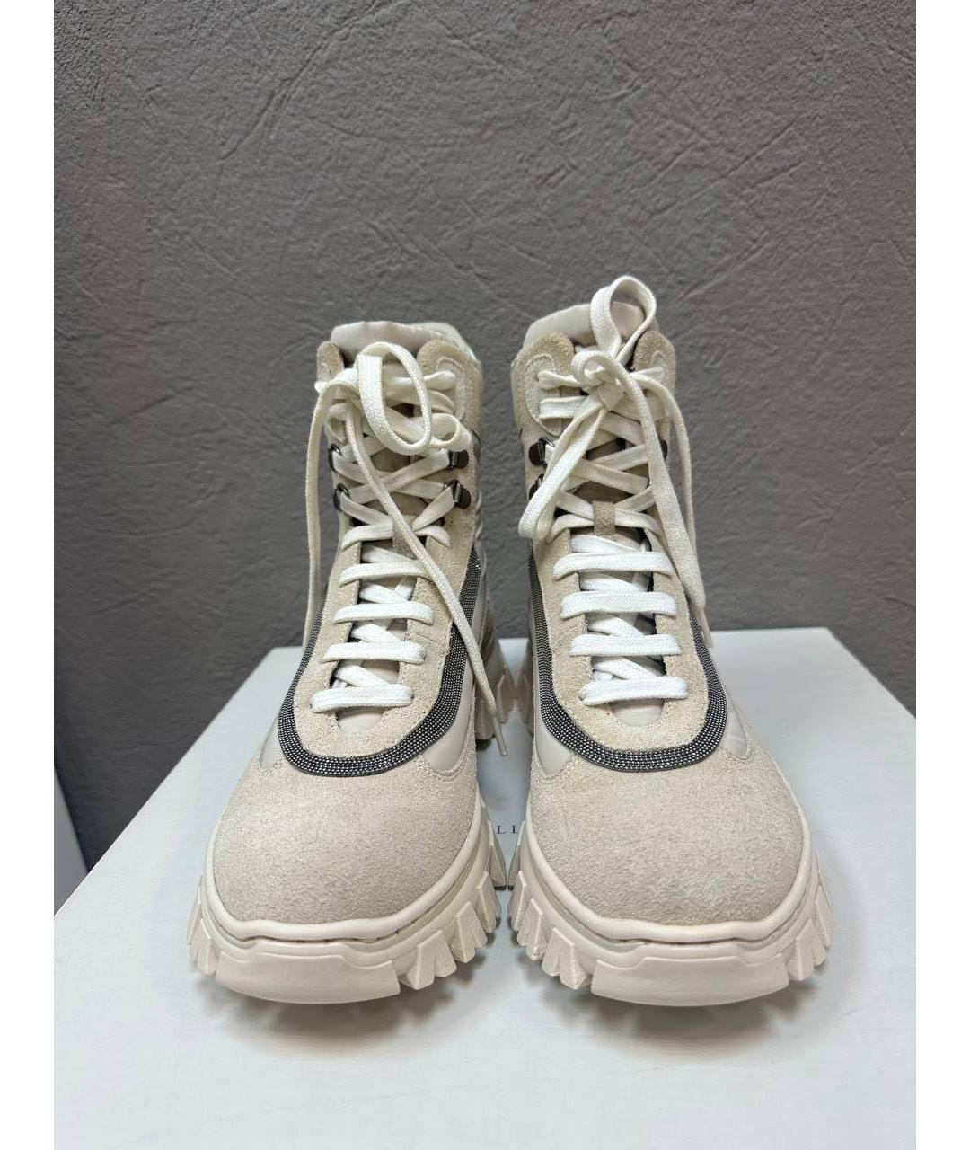 BRUNELLO CUCINELLI Серые замшевые ботинки, фото 2