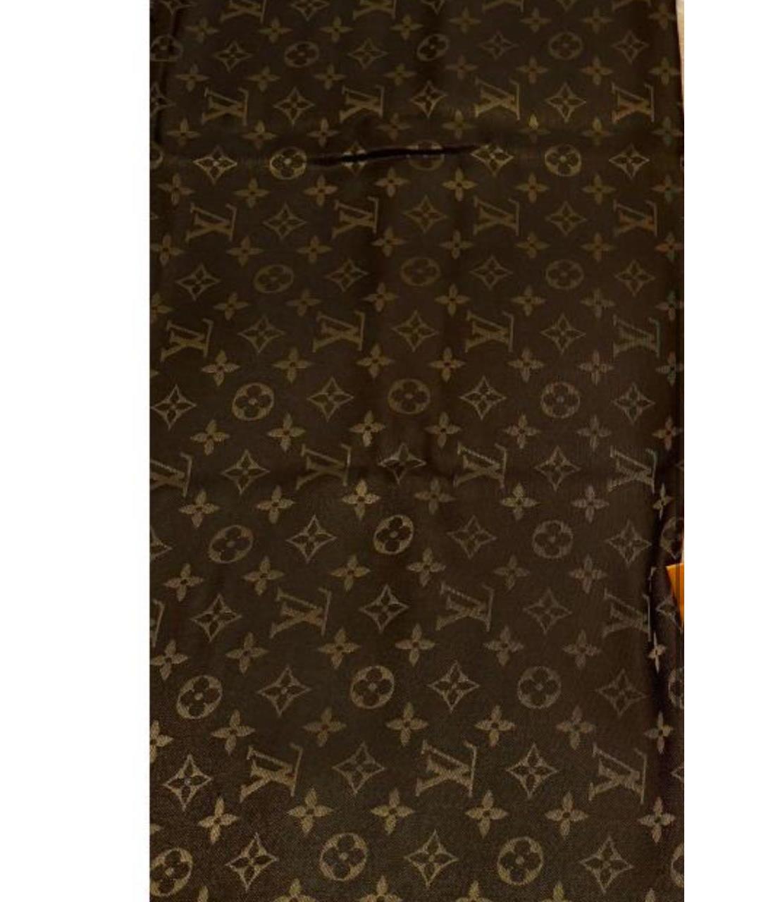 LOUIS VUITTON Коричневый платок, фото 3