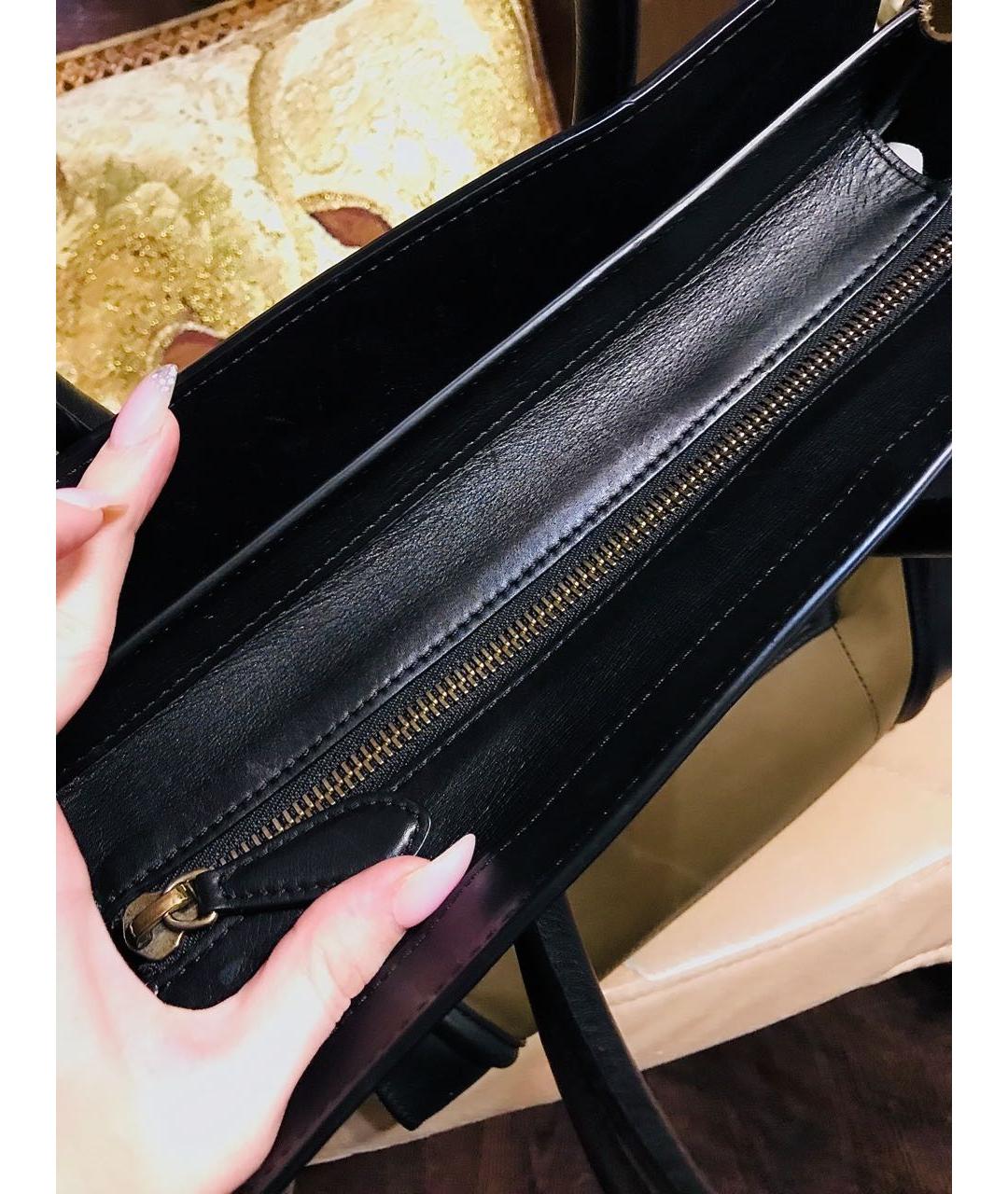 CELINE Горчичная кожаная сумка с короткими ручками, фото 4