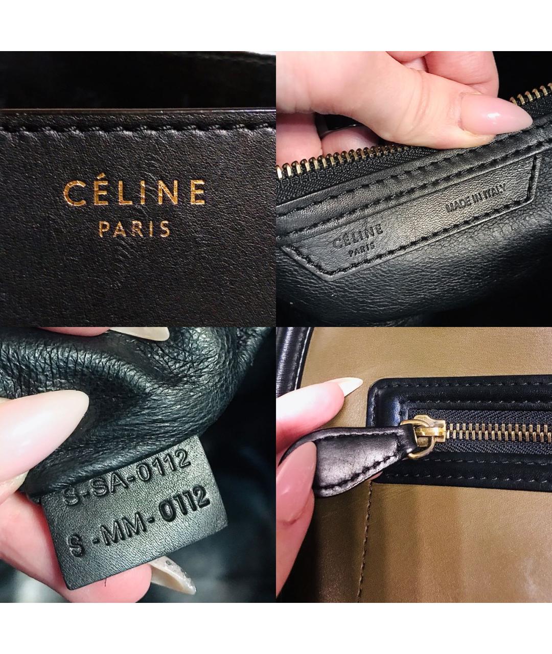 CELINE Горчичная кожаная сумка с короткими ручками, фото 5