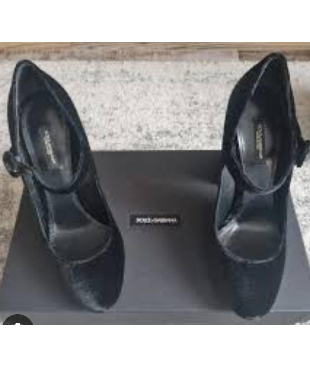 DOLCE&GABBANA Черные замшевые туфли, фото 8