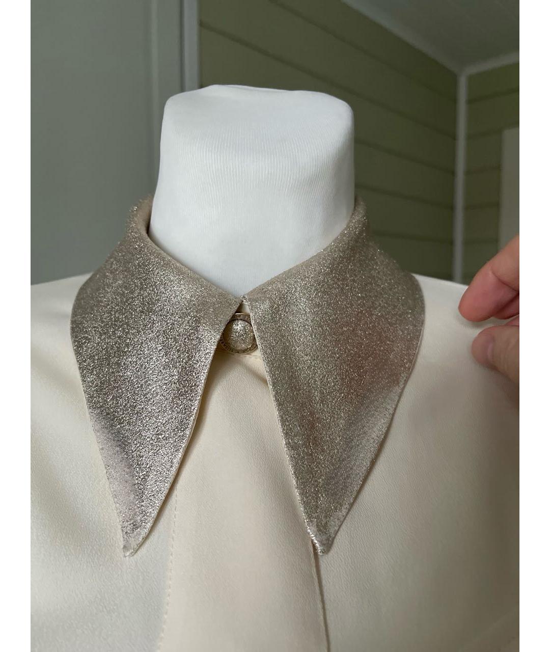 ELISABETTA FRANCHI Бежевая полиэстеровая блузы, фото 7