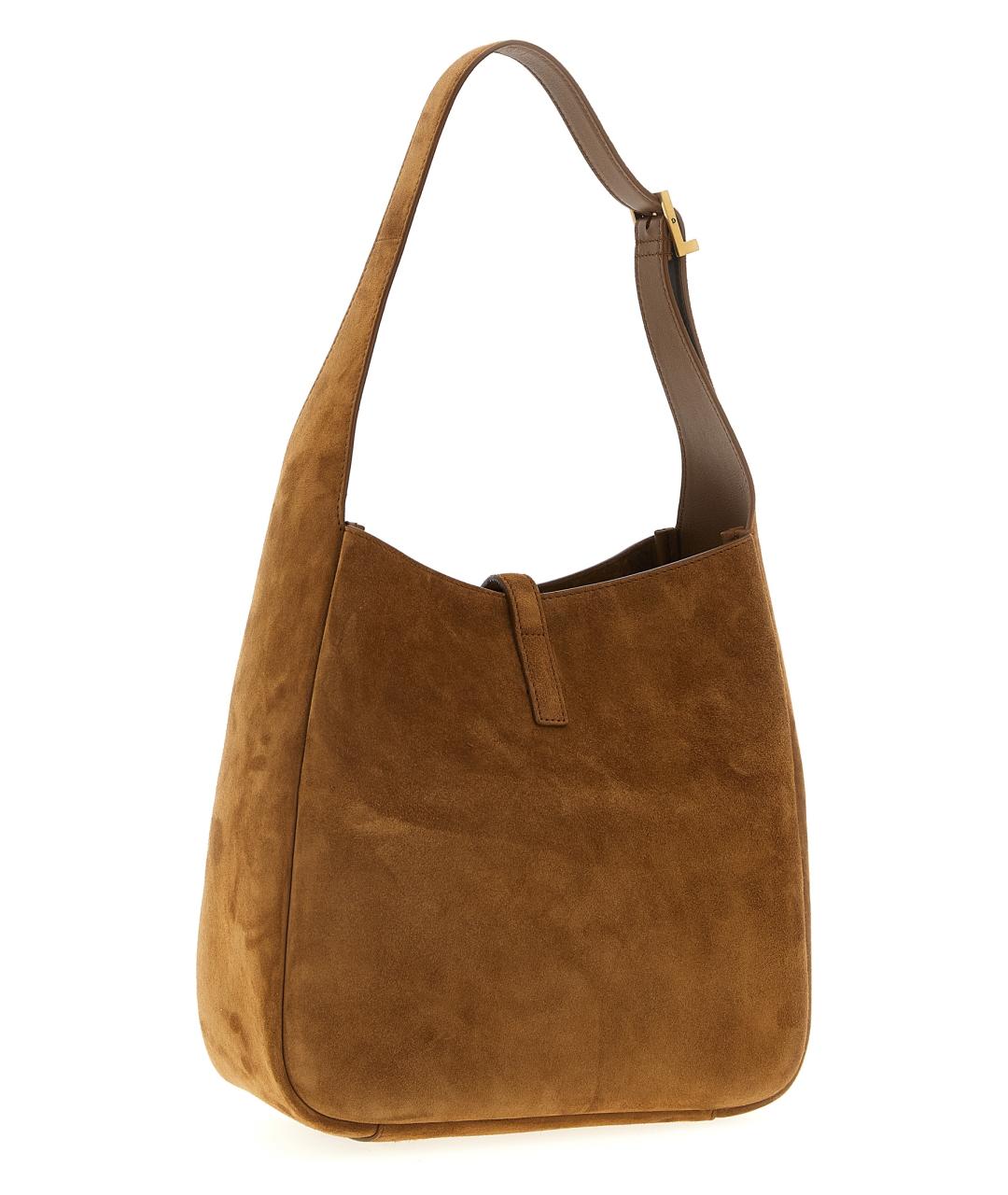 SAINT LAURENT Коричневая кожаная сумка через плечо, фото 2