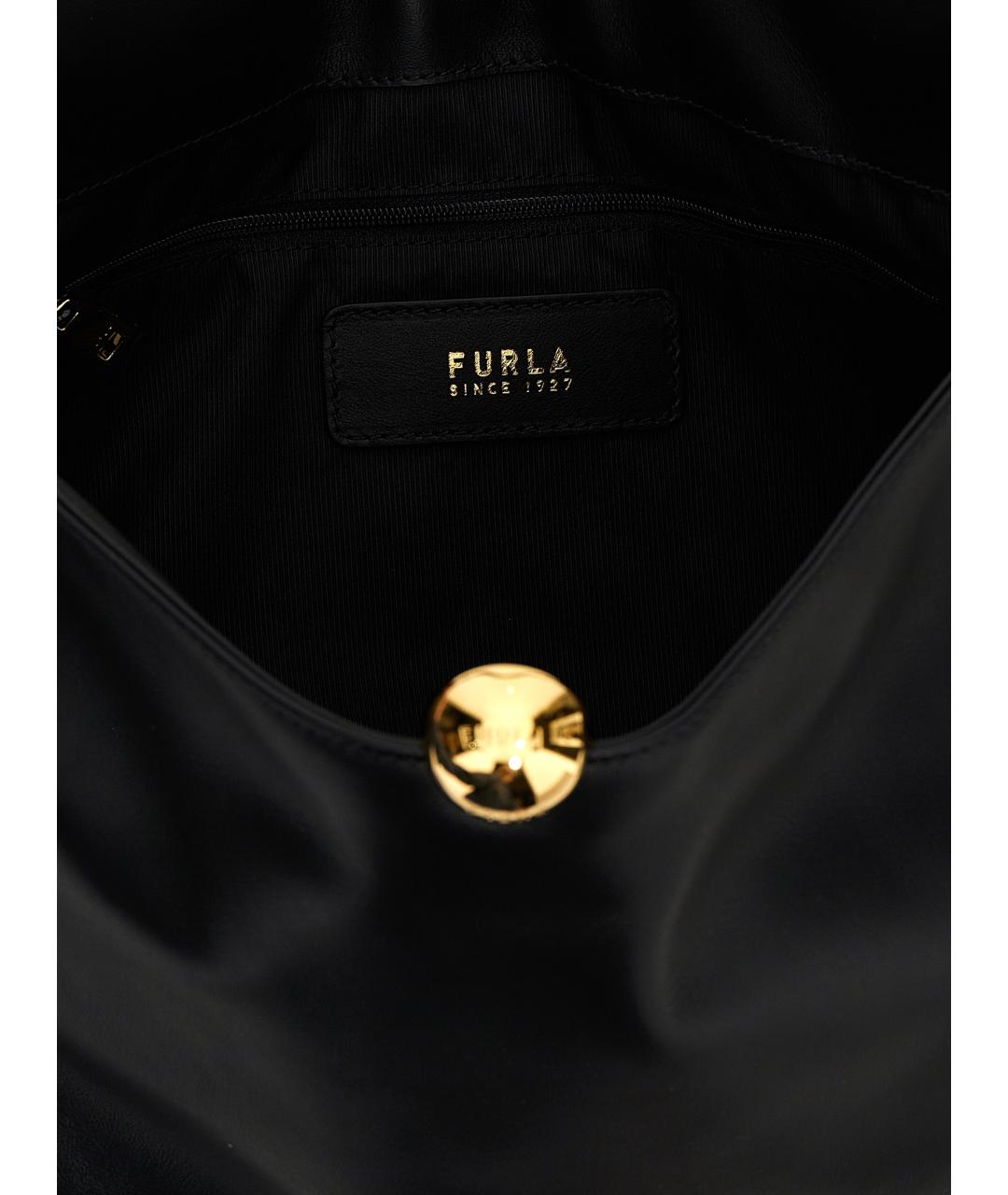 FURLA Черная кожаная сумка через плечо, фото 4