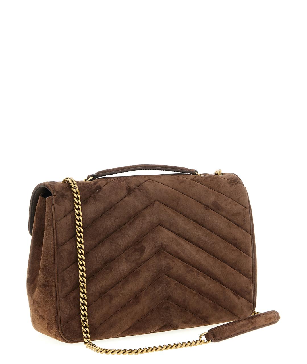 SAINT LAURENT Коричневая кожаная сумка через плечо, фото 2