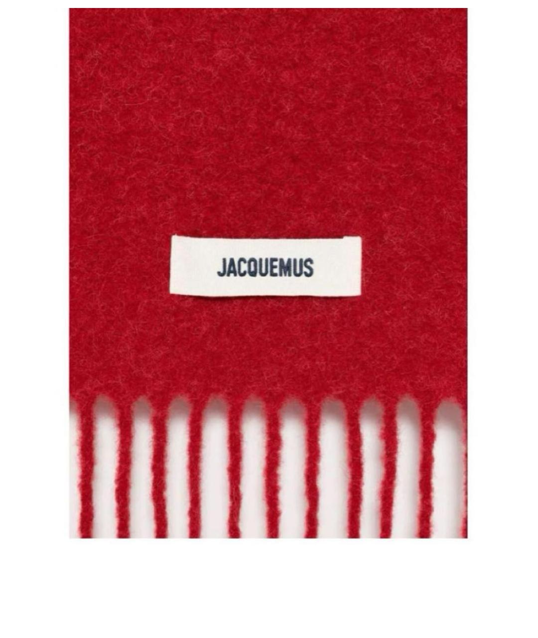 JACQUEMUS Красный шерстяной шарф, фото 2